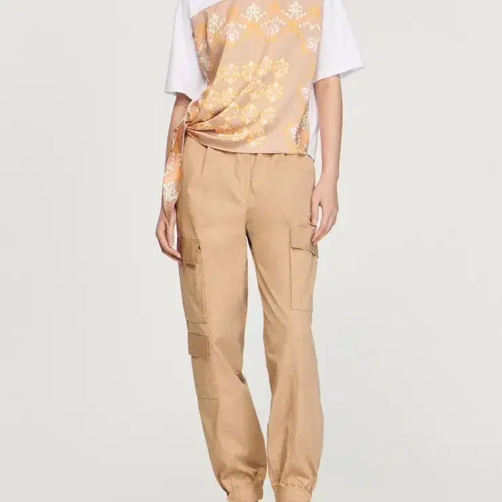 [BUNJANG] Sandro Style Ethnic Color Block Blouse / 산드*로 스타일 에스닉 티셔츠 배색 블라우스