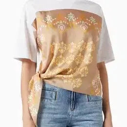 [BUNJANG] Sandro Style Ethnic Color Block Blouse / 산드*로 스타일 에스닉 티셔츠 배색 블라우스