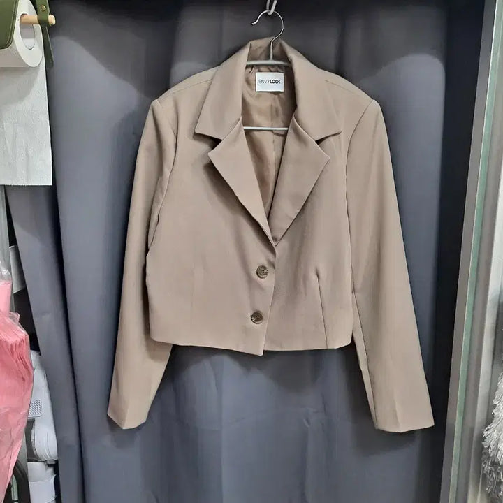 [BUNJANG] ENVY LOOK Brown Crop Jacket / ENVY LOOK 브라운 크롭 자켓