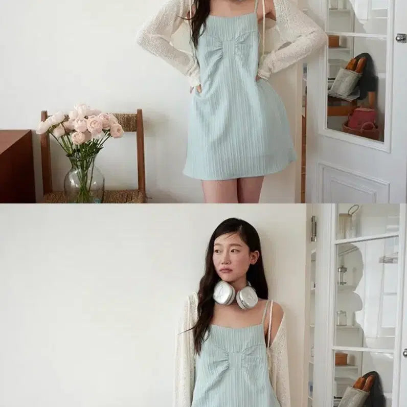 [BUNJANG] Margarine Fingers Blooming Ribbon Dress (Mint) / 마가린 핑거스 - 블루밍 리본 원피스 (민트)