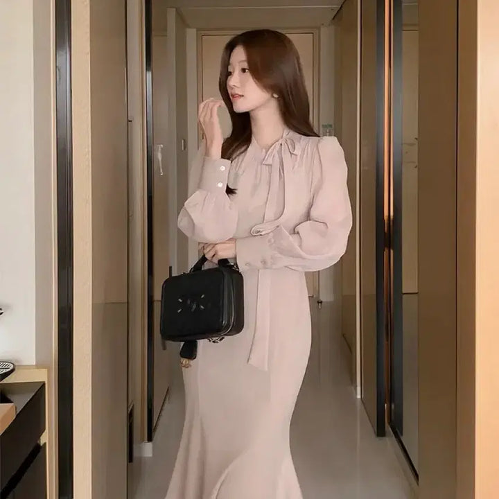 [BUNJANG] Dahlihotel Ribbon Tie Mermaid Dress / 달리호텔 리본 타이 머메이드 원피스