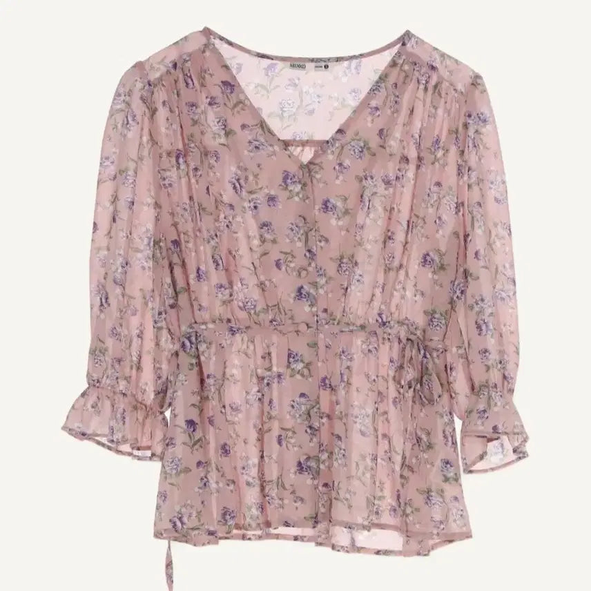 [BUNJANG] MIXXO Chiffon Floral Blouse / 미쏘 쉬폰 플라워 블라우스