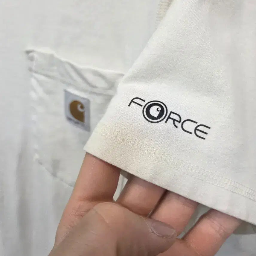 [BUNJANG] Carhartt Force Pocket T-shirt Cream (S) Relaxed Fit / 칼하트 포스 포켓 반팔 크림 s 릴렉스드핏