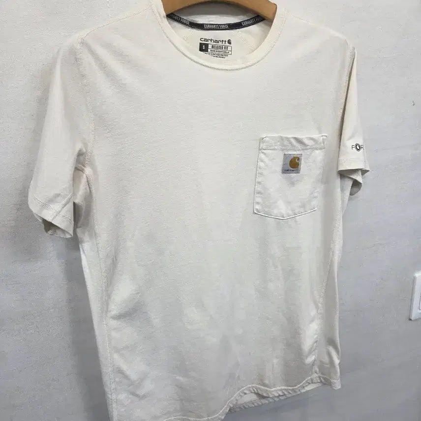 [BUNJANG] Carhartt Force Pocket T-shirt Cream (S) Relaxed Fit / 칼하트 포스 포켓 반팔 크림 s 릴렉스드핏