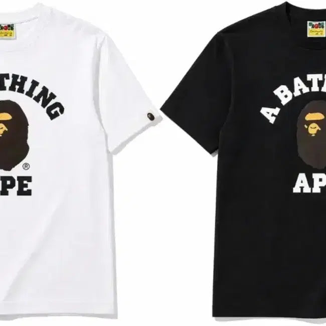 [BUNJANG] BAPE T-shirt Black/White / 베이프 반팔티 블랙/화이트