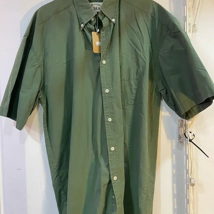 [BUNJANG] Native Linen Khaki Short Sleeve Shirt / 네이티브 린넨 카키색 반팔 셔츠