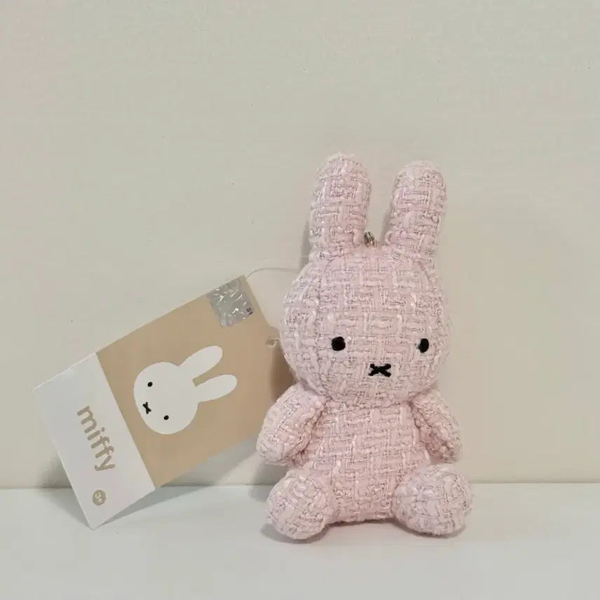 [BUNJANG] Miffy Pink Tweed Keychain / [새상품] 미피 핑크 트위드 인형 키링