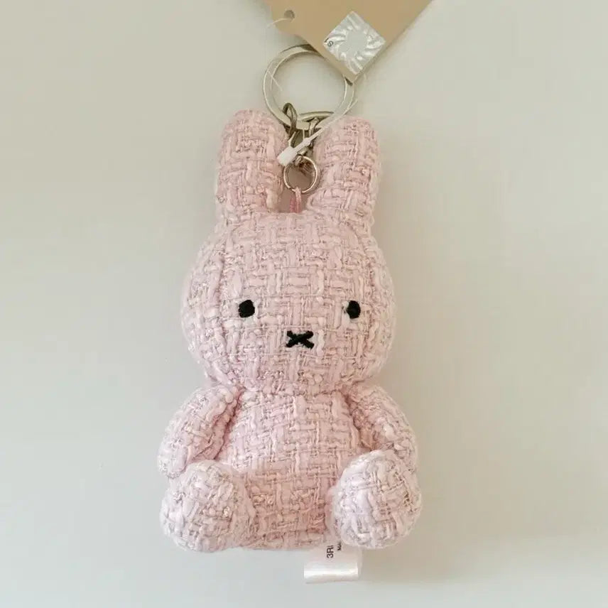 [BUNJANG] Miffy Pink Tweed Keychain / [새상품] 미피 핑크 트위드 인형 키링