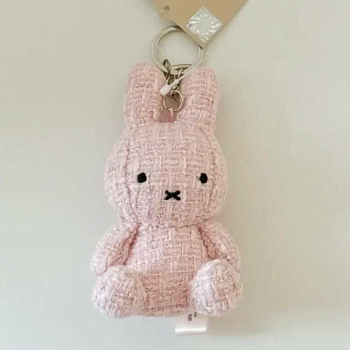 [BUNJANG] Miffy Pink Tweed Keychain / [새상품] 미피 핑크 트위드 인형 키링