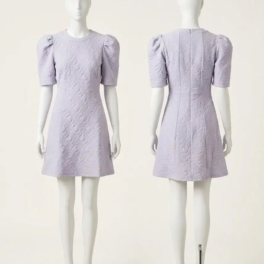 [BUNJANG] Puff Sleeve Mini Dress Lavender / 퍼프 반팔 미니 원피스 라벤더