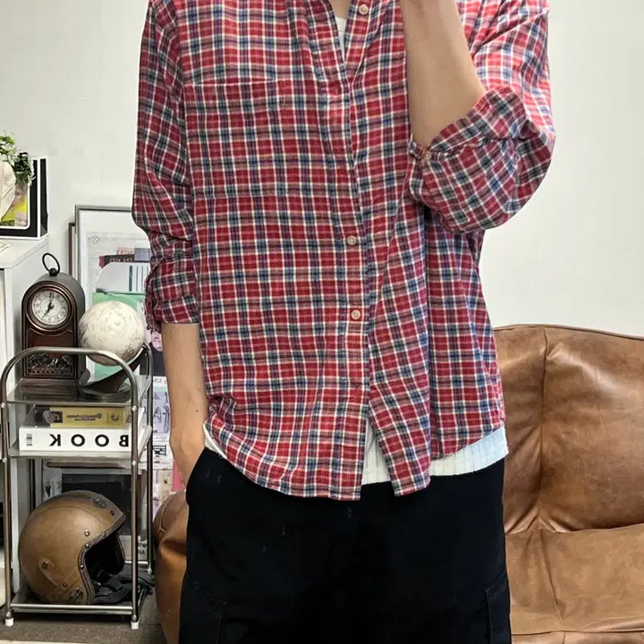 [SOLD OUT] [L] 유니클로 빈티지 레드 체크 셔츠