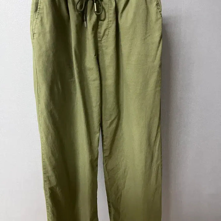 [BUNJANG] Suare Linen-like Semi-Wide Banding Pants (Khaki, M) / 수아레 린넨라이크 세미와이드 밴딩팬츠 M 카키