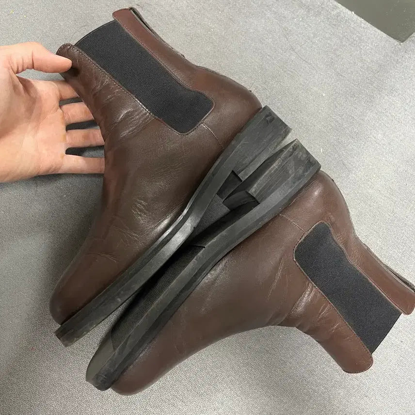 [BUNJANG] Musinsa Standard Square Toe Leather Chelsea Boots / 무탠다드 스퀘어토 브라윤 가죽 첼시부츠 270