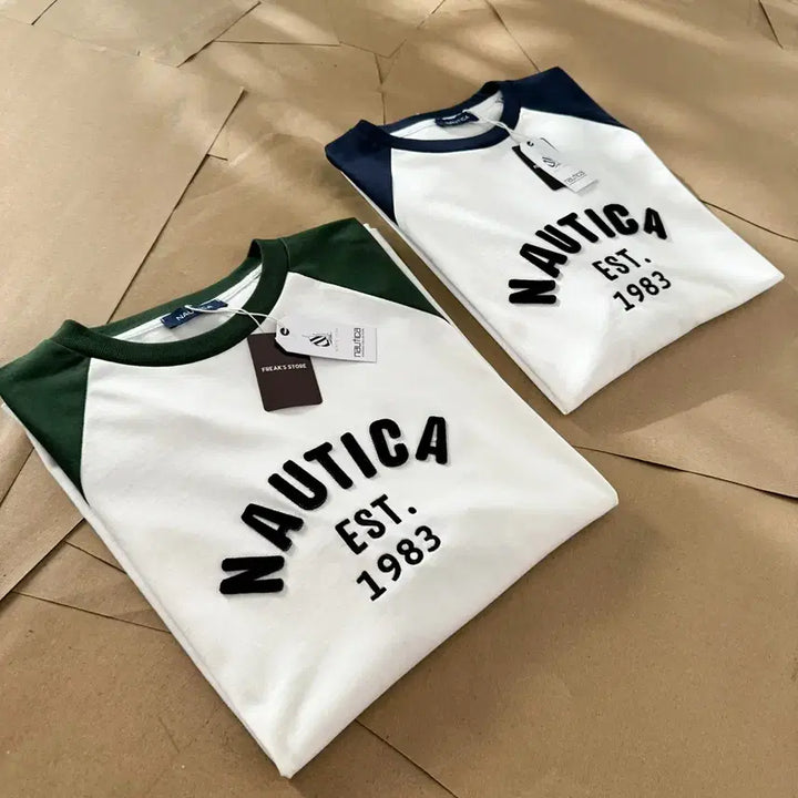 [BUNJANG] Nautica Japan Raglan Long Sleeve Shirt / 노티카재팬 나그랑 배색 롱슬리브 s~xl 특가 새상품