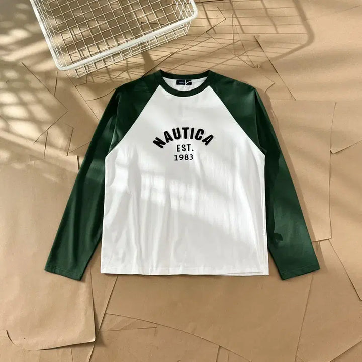 [BUNJANG] Nautica Japan Raglan Long Sleeve Shirt / 노티카재팬 나그랑 배색 롱슬리브 s~xl 특가 새상품