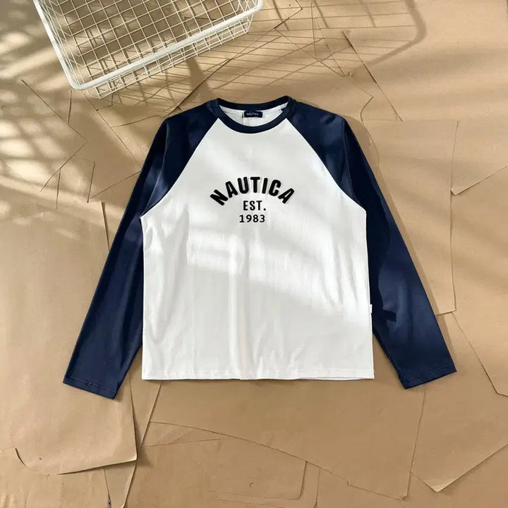 [BUNJANG] Nautica Japan Raglan Long Sleeve Shirt / 노티카재팬 나그랑 배색 롱슬리브 s~xl 특가 새상품
