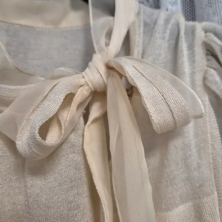 [BUNJANG] Daks Ribbon Knit Blouse Ivory / 닥스리본 니트블라우스 아이보리 5부 소매