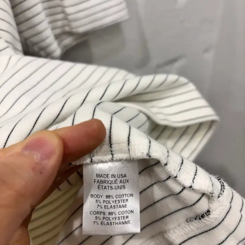 [BUNJANG] Public School Striped Short Sleeve T-shirt / 퍼블릭스쿨 스트라이프 반팔 티