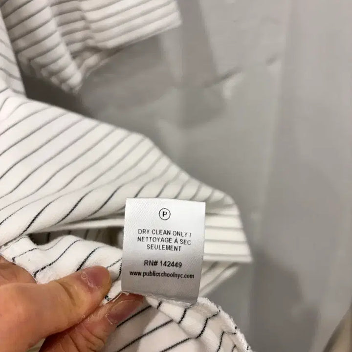 [BUNJANG] Public School Striped Short Sleeve T-shirt / 퍼블릭스쿨 스트라이프 반팔 티