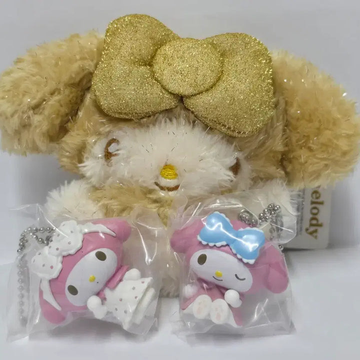 [BUNJANG] Sanrio My Melody Cotton Candy Plush Keychain Set / 산리오 마이멜로디 솜사탕 인형 키링 세트