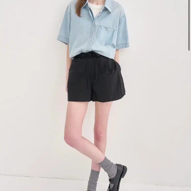 [SOLD OUT] [할인가](새상품) 한섬 sjsj 크링클 드로우스트링 쇼츠 55