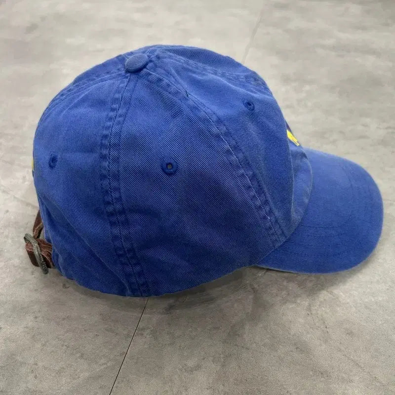 [SOLD OUT] OS 폴로 랄프 로렌 클래식 가죽 스트랩 코튼 치노 볼캡 모자 블루