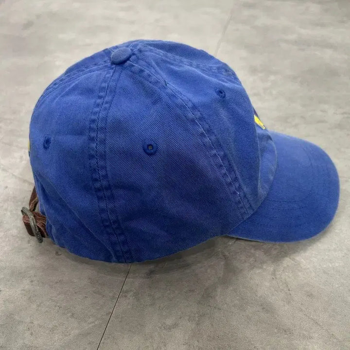 [SOLD OUT] OS 폴로 랄프 로렌 클래식 가죽 스트랩 코튼 치노 볼캡 모자 블루