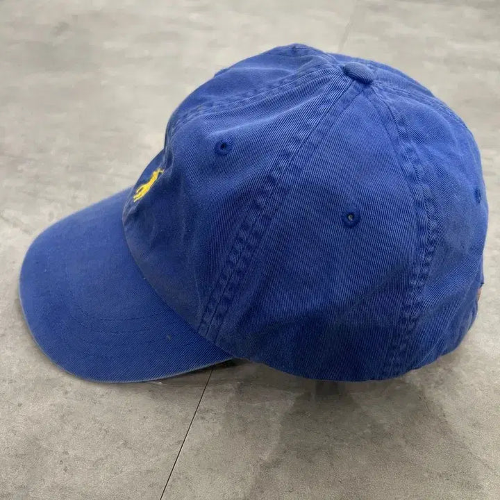 [SOLD OUT] OS 폴로 랄프 로렌 클래식 가죽 스트랩 코튼 치노 볼캡 모자 블루