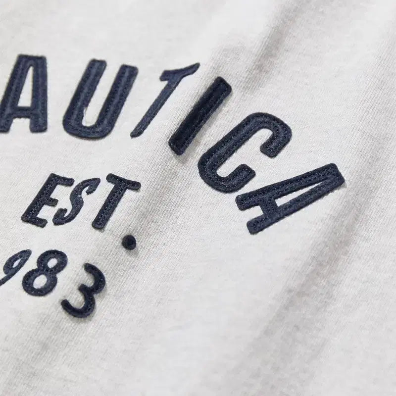 [BUNJANG] Nautica Japan Embroidered Arch Logo Oversized Short Sleeve T-Shirt / 노티카재팬 자수 아치 로고 오버 반팔 s~xl 새상품 특가