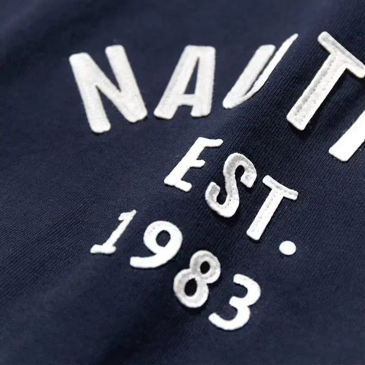 [BUNJANG] Nautica Japan Embroidered Arch Logo Oversized Short Sleeve T-Shirt / 노티카재팬 자수 아치 로고 오버 반팔 s~xl 새상품 특가