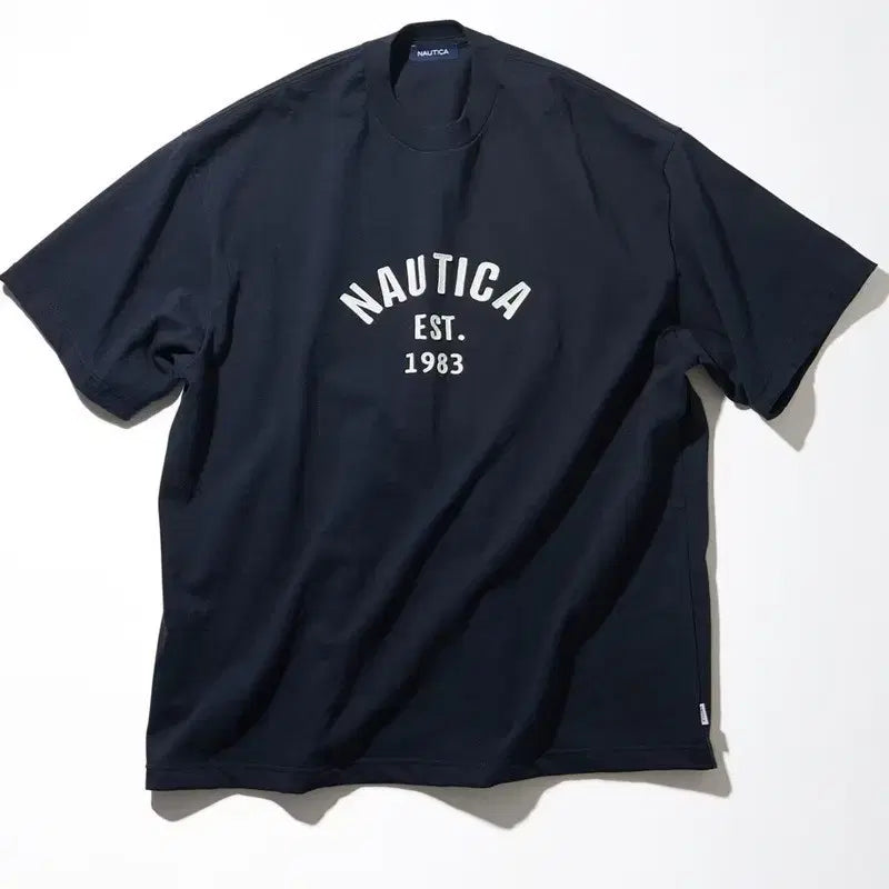[BUNJANG] Nautica Japan Embroidered Arch Logo Oversized Short Sleeve T-Shirt / 노티카재팬 자수 아치 로고 오버 반팔 s~xl 새상품 특가