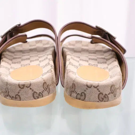 [BUNJANG] Gucci GG Canvas Double Strap Sandals / 구찌 GG 캔버스 더블 스트랩 샌들 658020