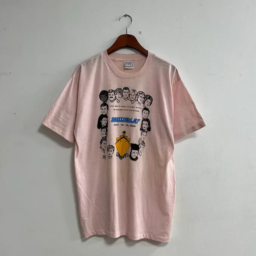 [BUNJANG] SEATREK 89 Pink Vintage T-shirt / 빈티지 80s SEATREK 89 핑크 반팔 티셔츠