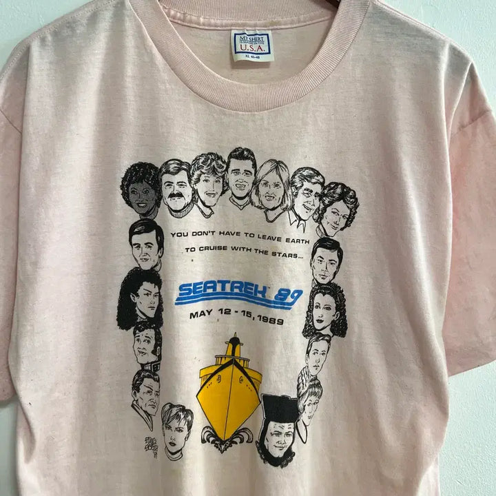 [BUNJANG] SEATREK 89 Pink Vintage T-shirt / 빈티지 80s SEATREK 89 핑크 반팔 티셔츠