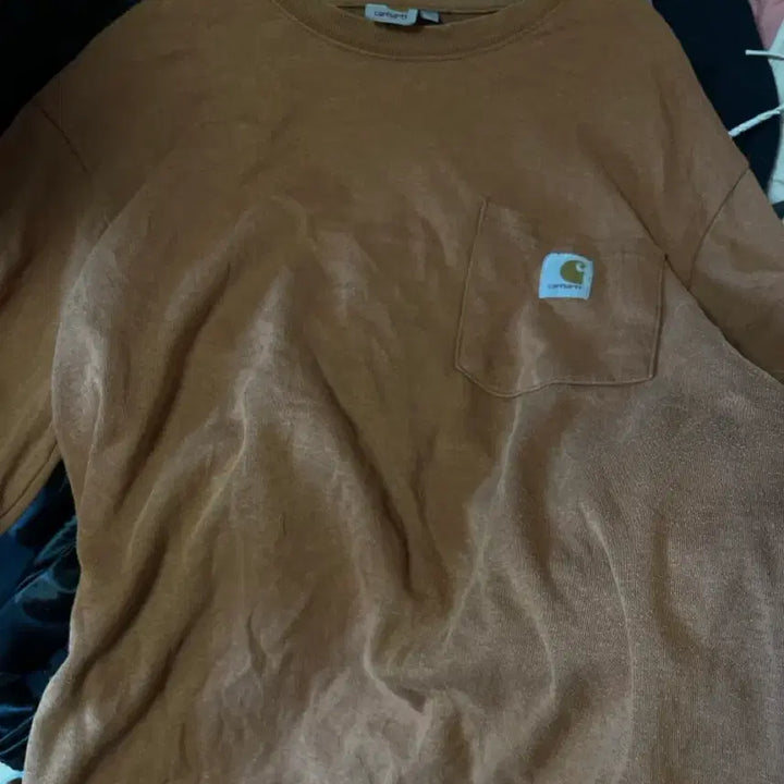 [BUNJANG] Carhartt Brown Pocket Detail Sweatshirt / 칼하트 맨투맨 Brown