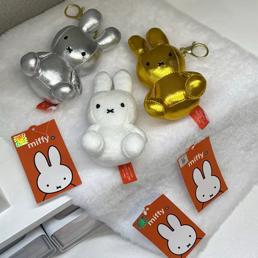 [BUNJANG] Miffy 3RD Round Keychain Doll (Gold/Silver/White) / 미피 3RD ROUND 키링 인형 (금/은/흰색) 새상품