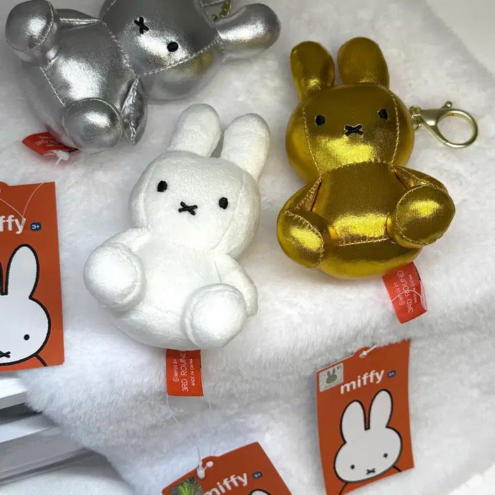 [BUNJANG] Miffy 3RD Round Keychain Doll (Gold/Silver/White) / 미피 3RD ROUND 키링 인형 (금/은/흰색) 새상품