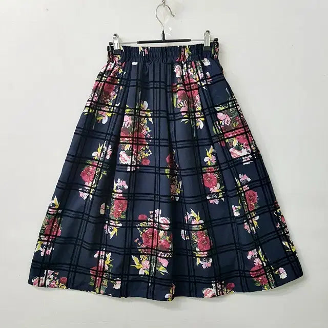 [BUNJANG] Printed Bending Skirt Navy / 프린트 밴딩 스커트 네이비