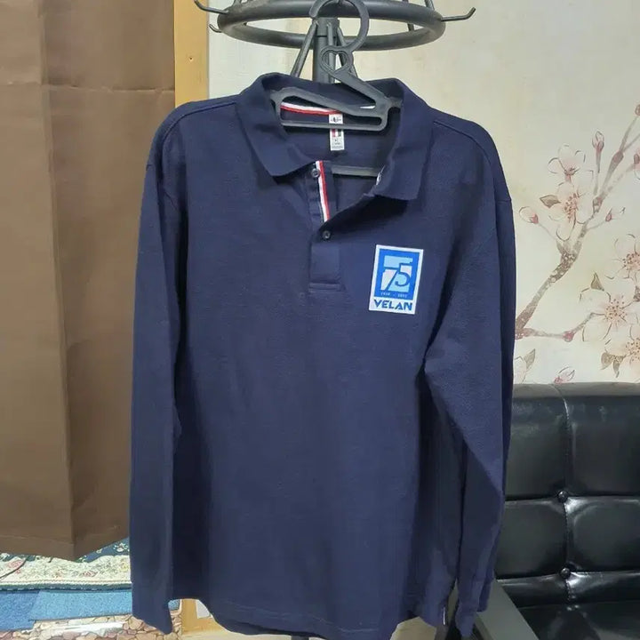 [BUNJANG] VELAN Navy Long Sleeve Polo Shirt / VELAN 남색 긴팔 폴로 티셔츠  택배비포함가