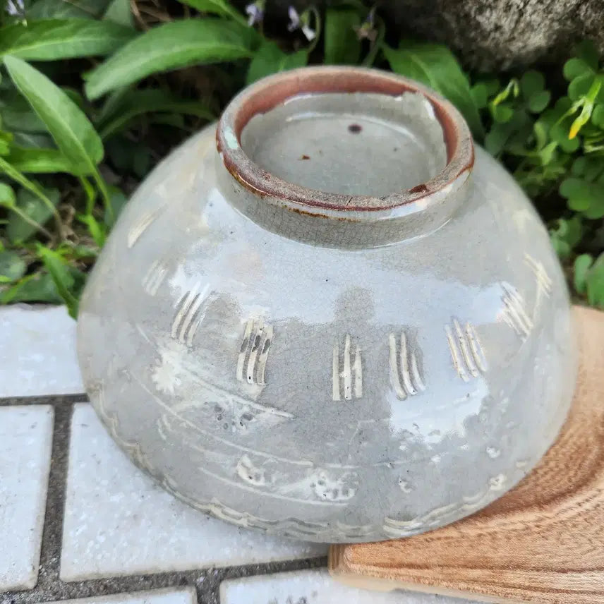 [BUNJANG] Buncheong Inhwamun Tea Bowl / 분청 인화문다완