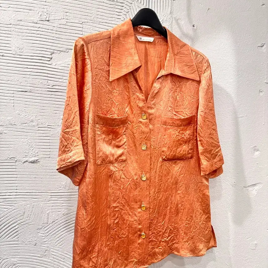 [BUNJANG] It MICHAA Wrinkle Short Sleeve Shirt / 잇미샤 링클 반팔 셔츠