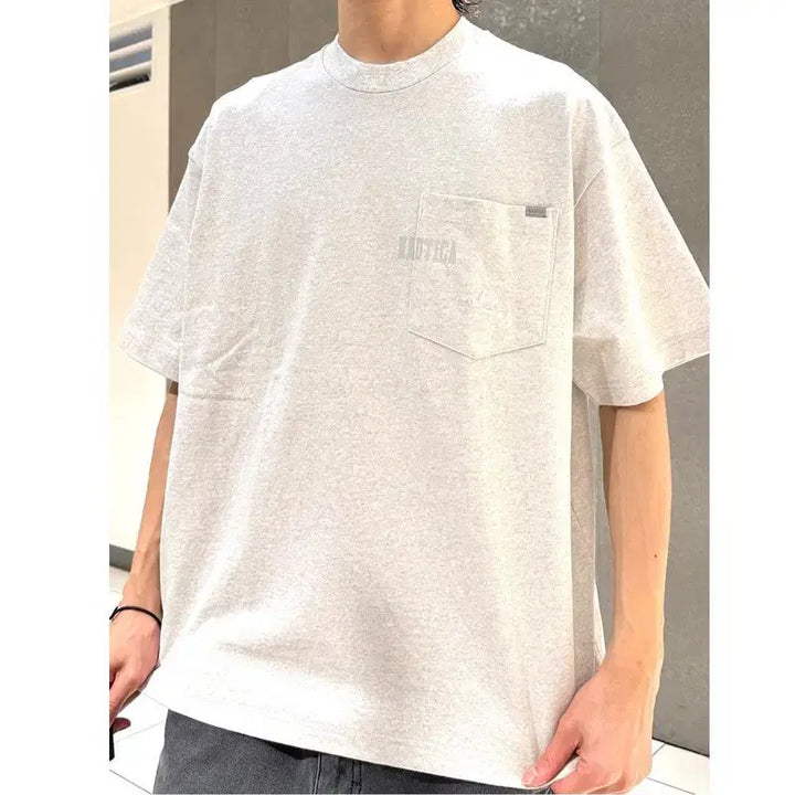 [BUNJANG] Nautica Japan Simple Pocket Oversized Short Sleeve T-shirt / 노티카재팬 심플 포켓 오버 반팔 s~xl 새상품 특가