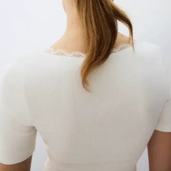 [BUNJANG] H&amp;M Rib Knit Top White S / H&amp;M 리브니트탑 화이트 S