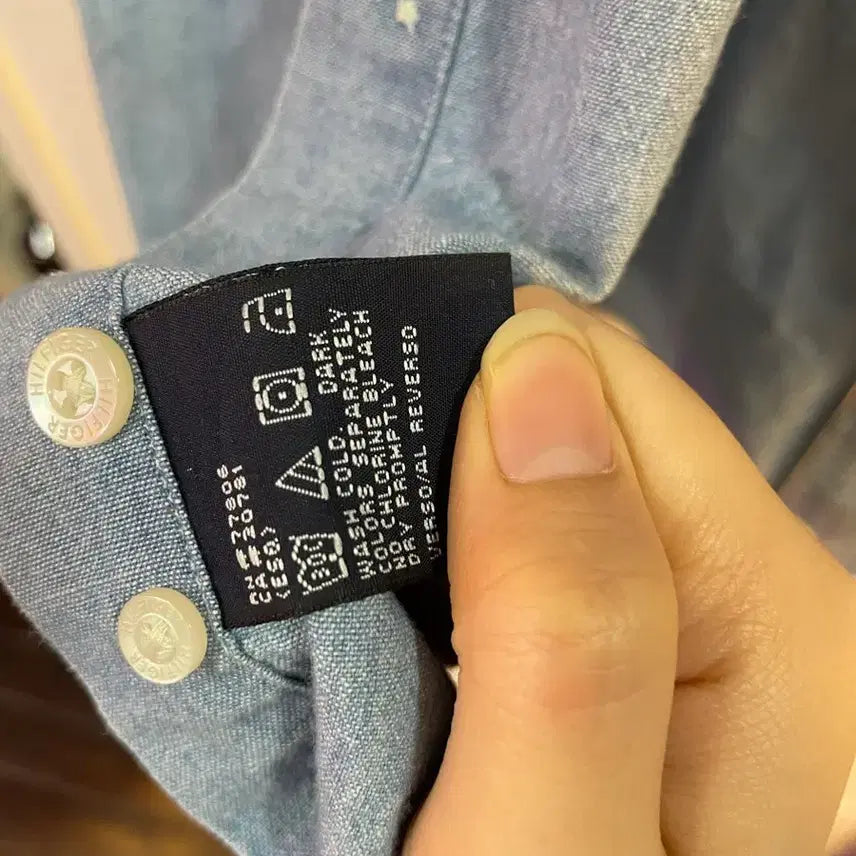 [BUNJANG] Tommy Hilfiger Blue Short Sleeve Shirt L / 타미힐피거 블루 반팔 셔츠 L