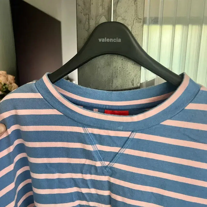 [BUNJANG] Lucky Chouette Blue/Pink Stripe Mini Dress / Lucky chouette 블루/핑크 스트라이프 반팔 원피스