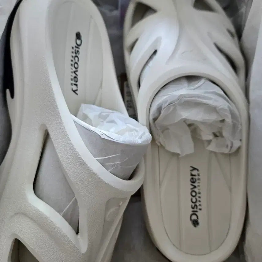 [BUNJANG] Discovery Wave Slide Sandals (White, Size 240) / 디스커버리 웨이브 슬라이드 240