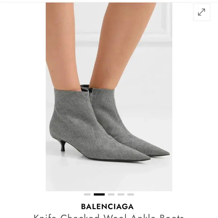 [BUNJANG] Balenciaga Check Wool Ankle Boots / 발렌시아가 체크 울 앵클 부츠 37