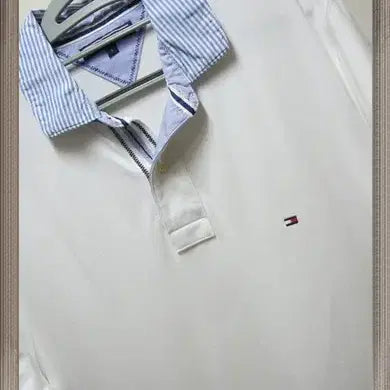 [SOLD OUT] 타미힐피거 정품 줄무늬배색 면카라티 택L 실측105가능