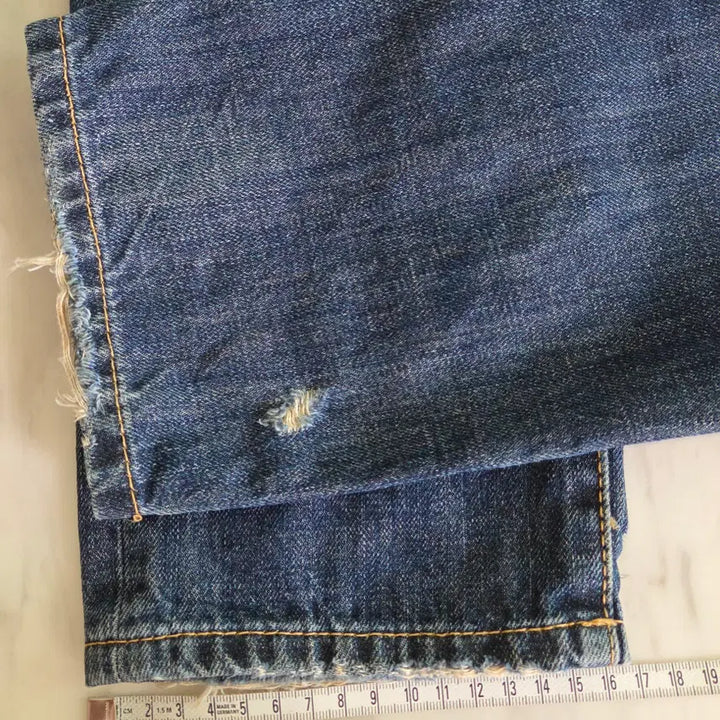 [BUNJANG] Dsquared2 Retro Kenny Twist Tartan Check Leather Patch Denim Pants / 디스퀘어드 리트로 케니슈슬 타탄체크 레더패치 데님팬츠