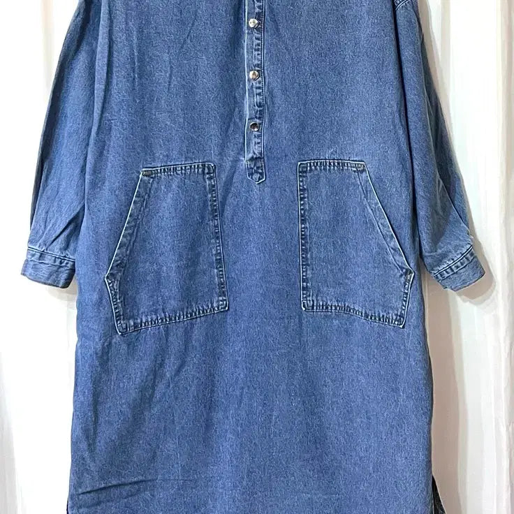 [BUNJANG] Denim Long Dress (Size 55.5-77) / 청 데님 롱 원피스 55반-77 거의새것